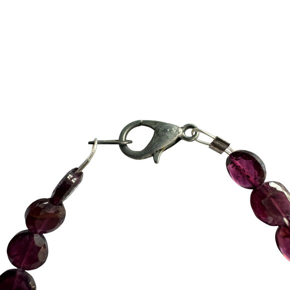 VTG Handmade Genuine Tested Red Garnet Coin Beads Stones Bracelet Lobster Clasp - Picture 4 of 6